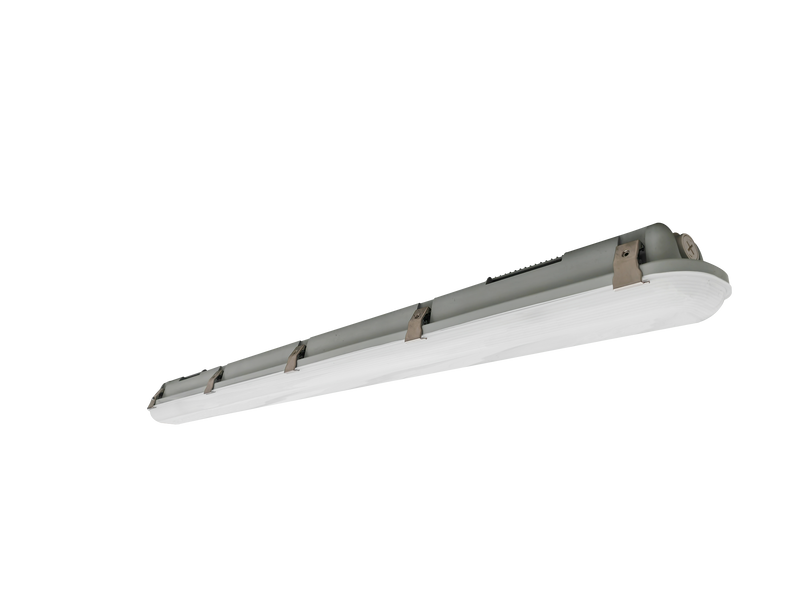 LED vapor tight linear fixture, left facing, light off