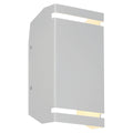 The La Vida Bi-Directional Outdoor LED Wall Mount by Access Lighting features a sleek satin finish and emits light from both the top and bottom edges.