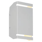 The La Vida Bi-Directional Outdoor LED Wall Mount by Access Lighting features a sleek satin finish and emits light from both the top and bottom edges.