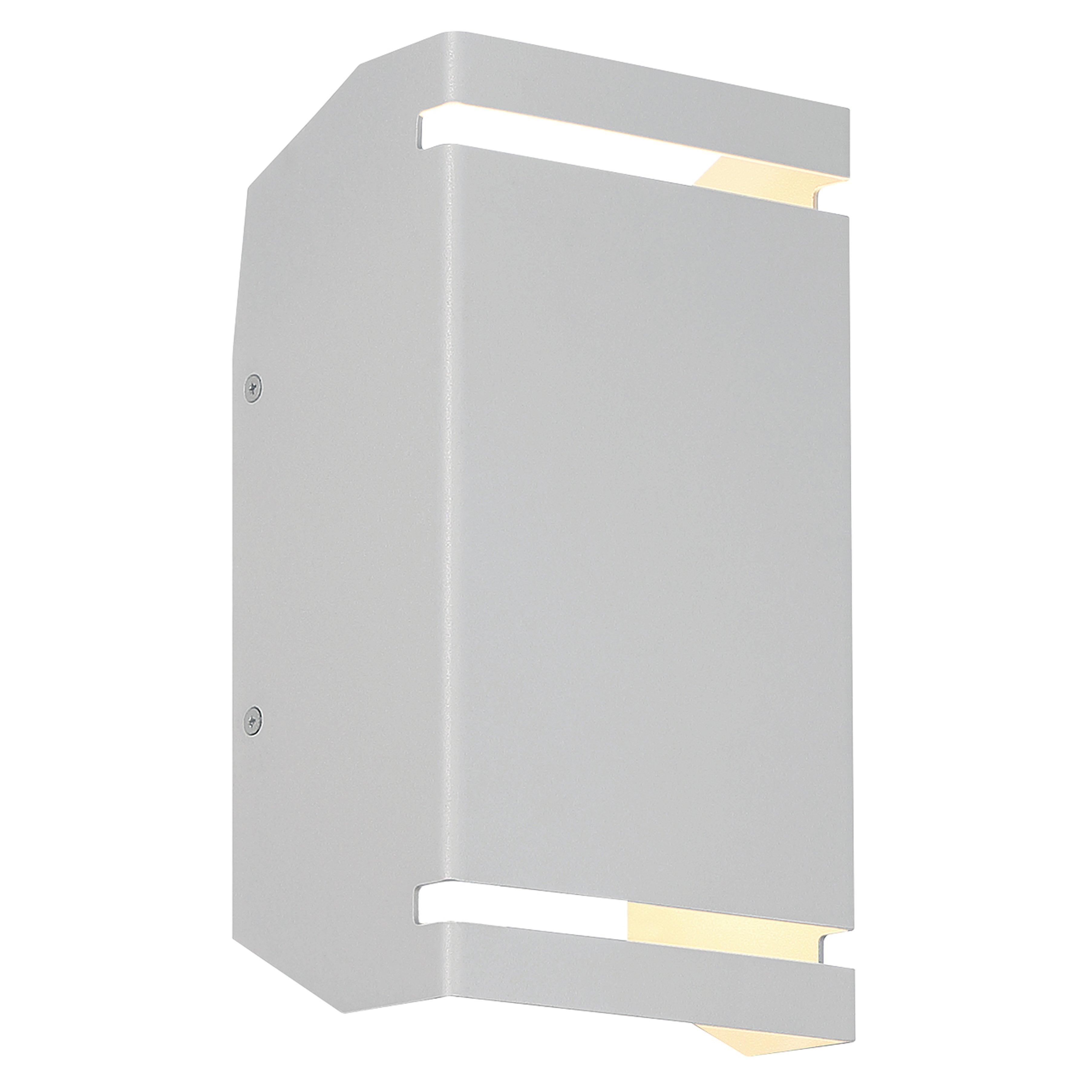 The La Vida Bi-Directional Outdoor LED Wall Mount by Access Lighting features a sleek satin finish and emits light from both the top and bottom edges.