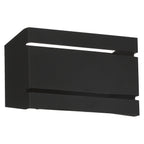 La Vida Bi-Directional Outdoor LED Wall Mount by Access Lighting in black, measuring 8.75 inches, features a rectangular design with two horizontal slits for light emission, displayed against a white background.