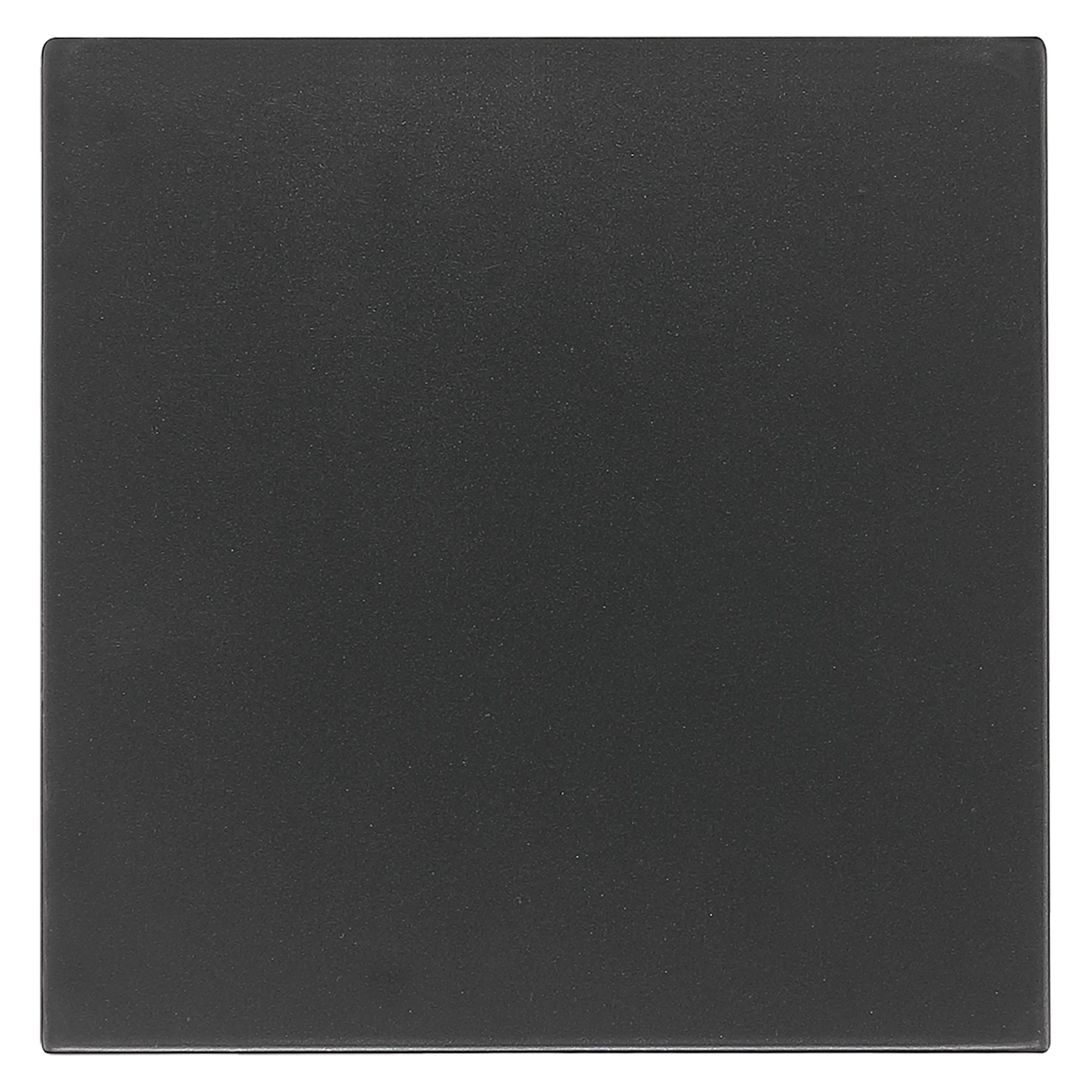 A black, square Strand Bi-Directional Outdoor LED Wall Mount by Access Lighting with a matte finish, photographed from above against a white background.