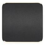 A square-shaped Newport Bi-Directional Outdoor LED Wall Mount by Access Lighting, featuring a black textured finish with rounded corners and white borders on the top and bottom edges, viewed from above.