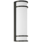 Cove Dual Voltage Emergency Battery Backup Outdoor LED Wall Mount, Black