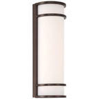 Cove Dual Voltage Emergency Battery Backup Outdoor LED Wall Mount, Bronze