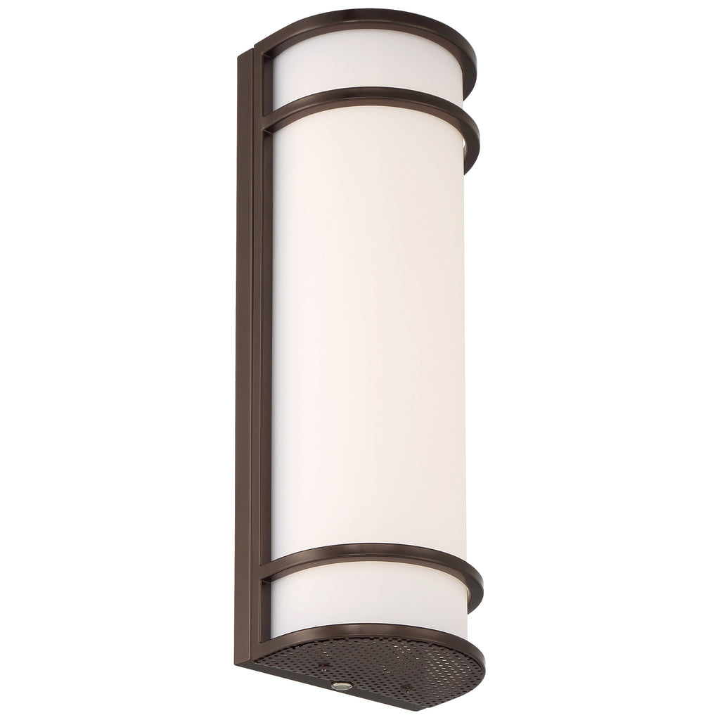 Cove Dual Voltage Emergency Battery Backup Outdoor LED Wall Mount, Bronze