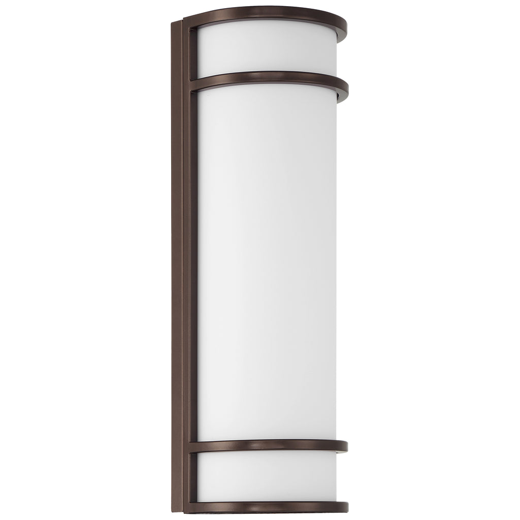 Cove Dual Voltage Emergency Battery Backup Outdoor LED Wall Mount, Bronze
