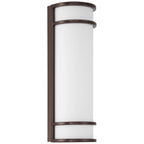 Cove Dual Voltage Emergency Battery Backup Outdoor LED Wall Mount, Bronze