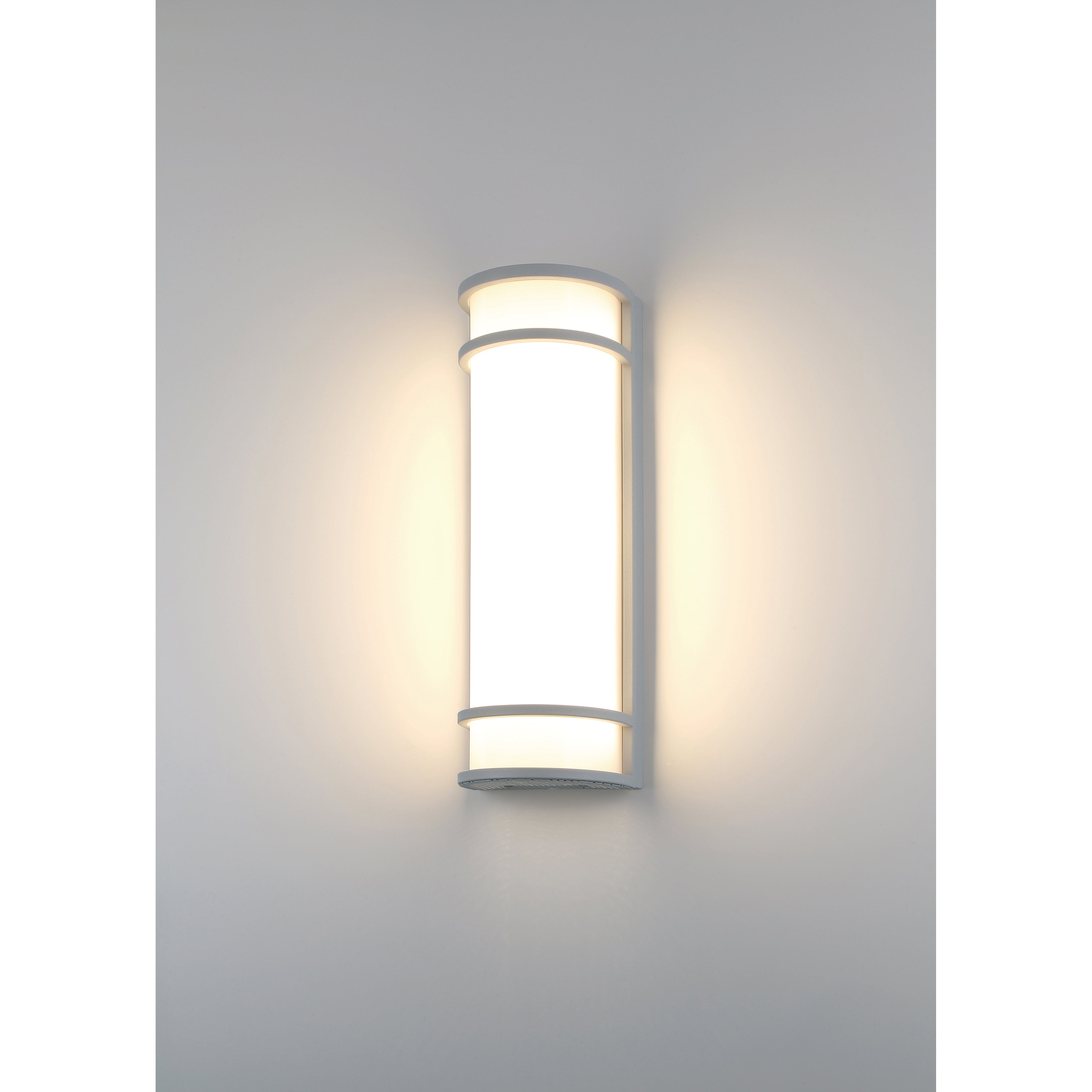 Cove Dual Voltage Emergency Battery Backup Outdoor LED Wall Mount, Satin