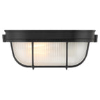 Nauticus Dual Mount 1 Light Outdoor LED Bulkhead, Black / 8"