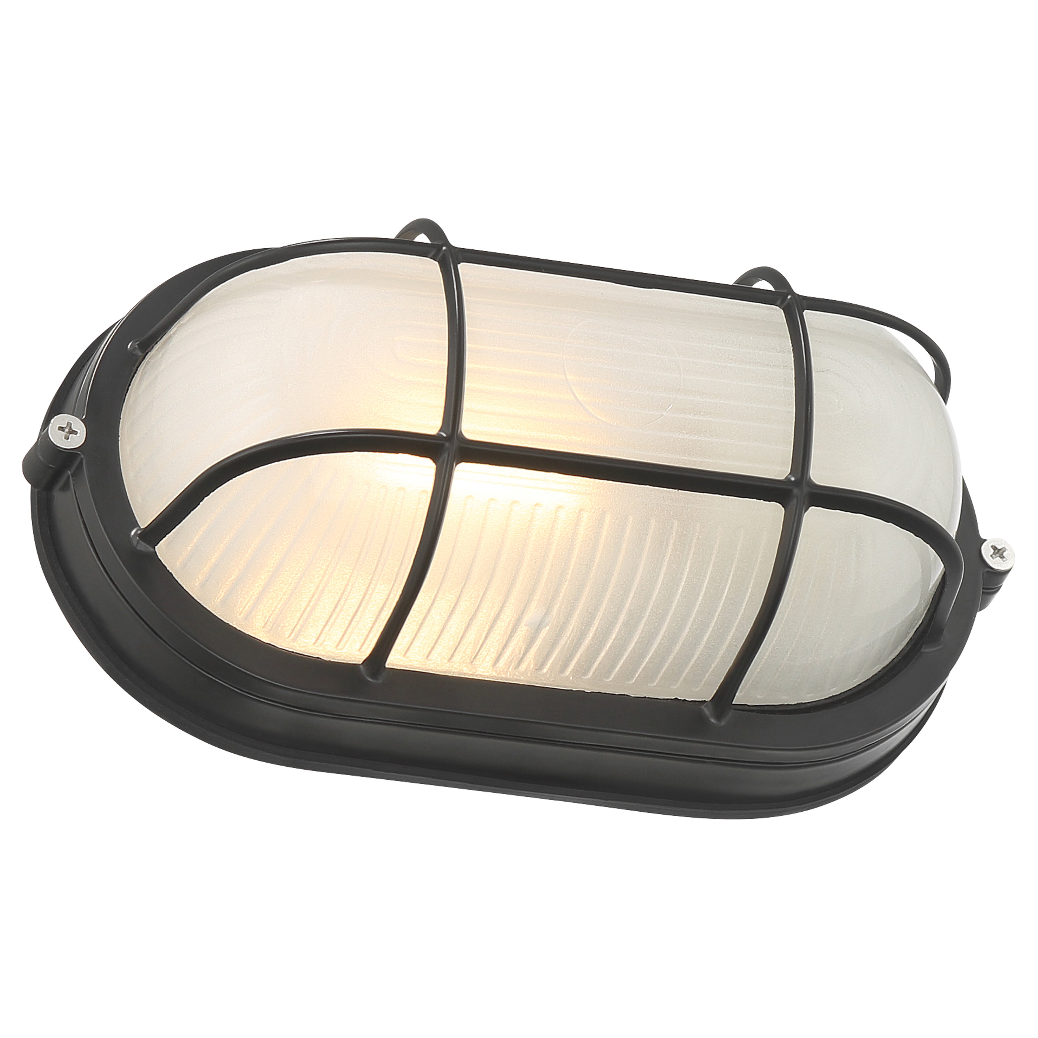 Nauticus Dual Mount 1 Light Outdoor LED Bulkhead, Black / 8"