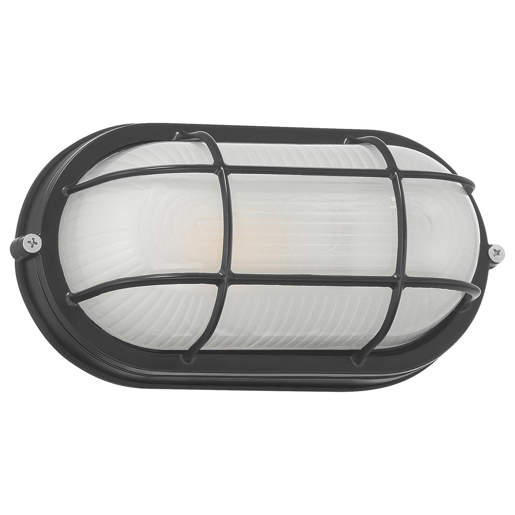 Nauticus Dual Mount 1 Light Outdoor LED Bulkhead, Black / 8"