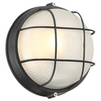 Nauticus Round Dual Mount 1 Light Outdoor LED Bulkhead, Black (20196LEDDMGLP)