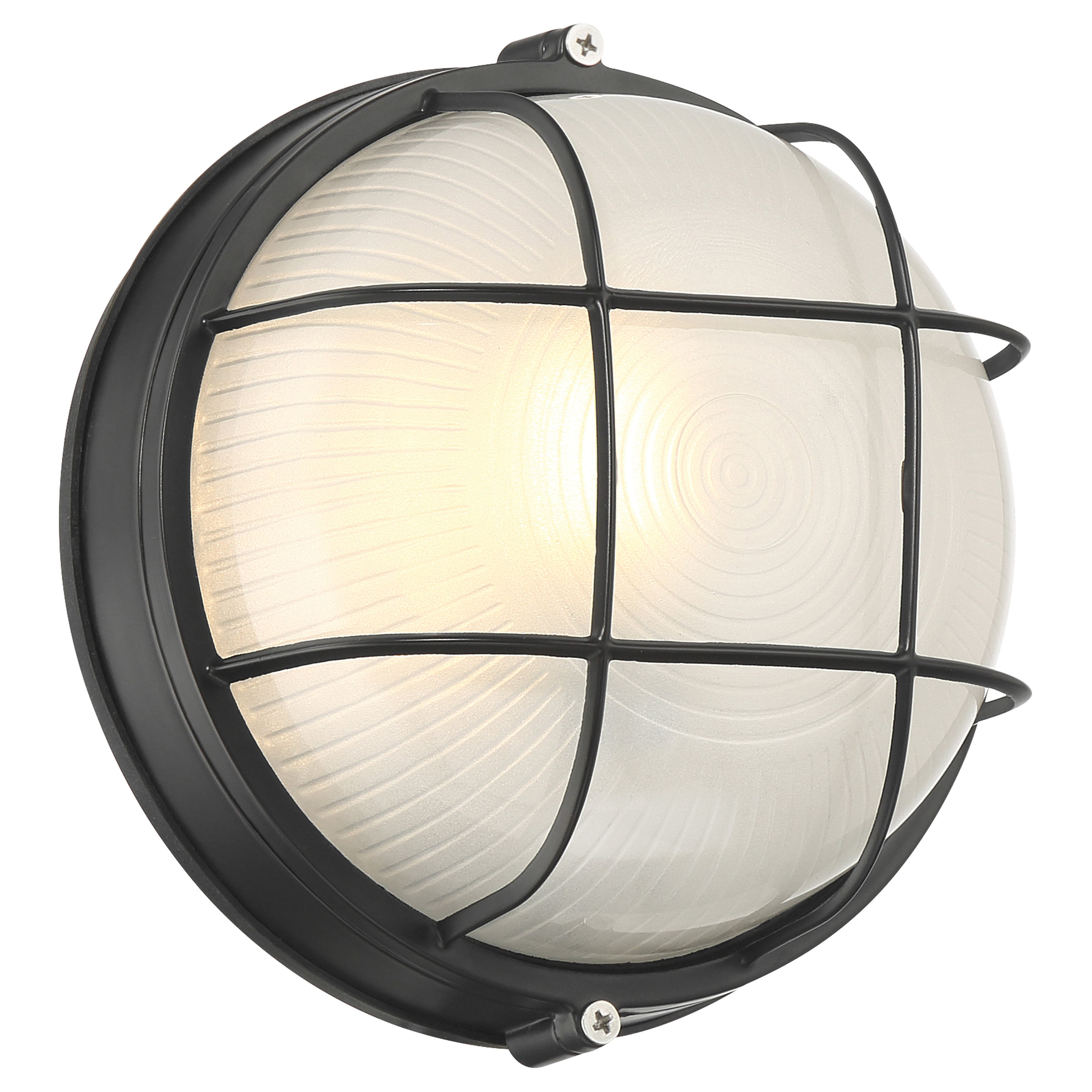 Nauticus Round Dual Mount 1 Light Outdoor LED Bulkhead, Black (20196LEDDMGLP)