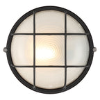 Nauticus Round Dual Mount 1 Light Outdoor LED Bulkhead, Black (20196LEDDMGLP)
