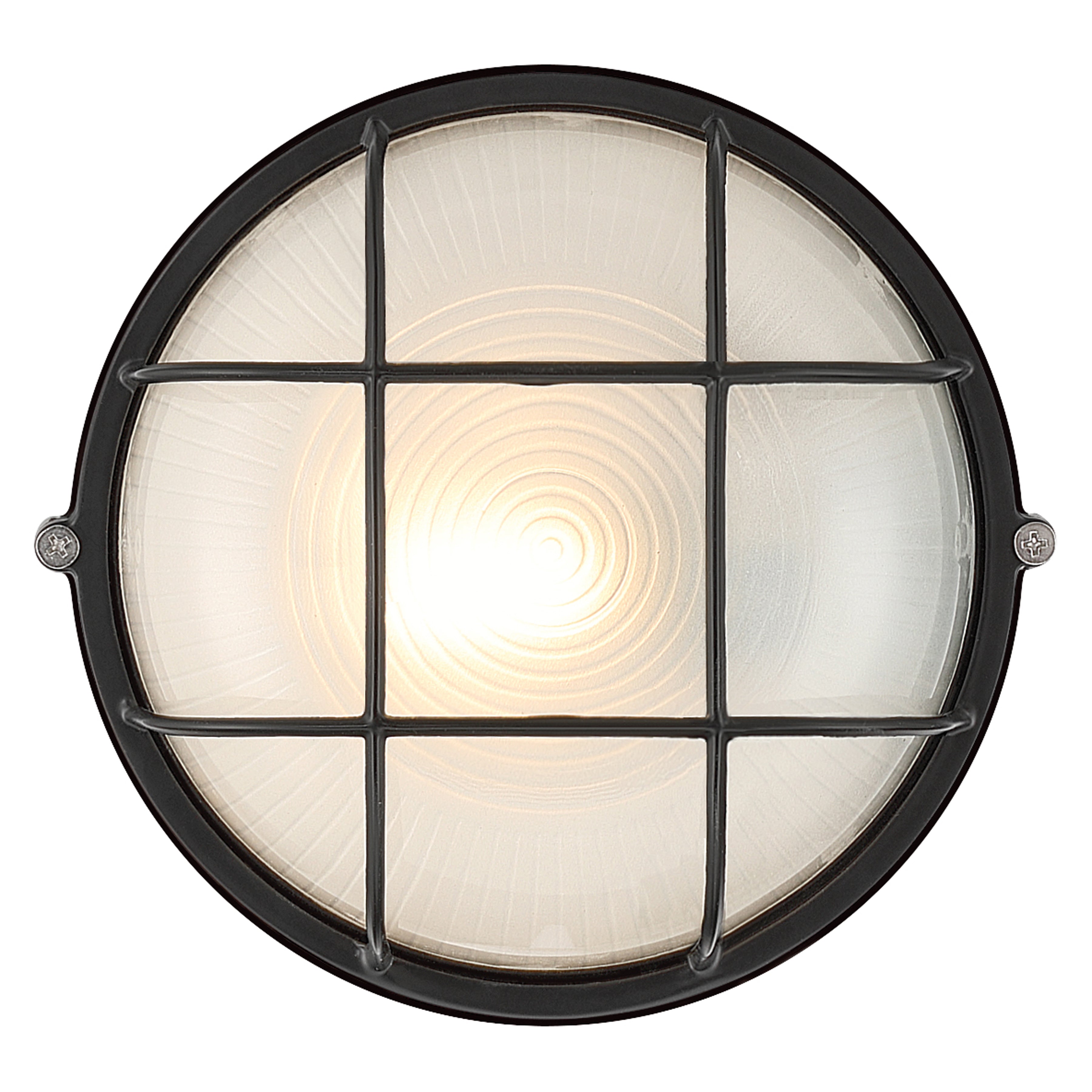 Nauticus Round Dual Mount 1 Light Outdoor LED Bulkhead, Black (20196LEDDMGLP)