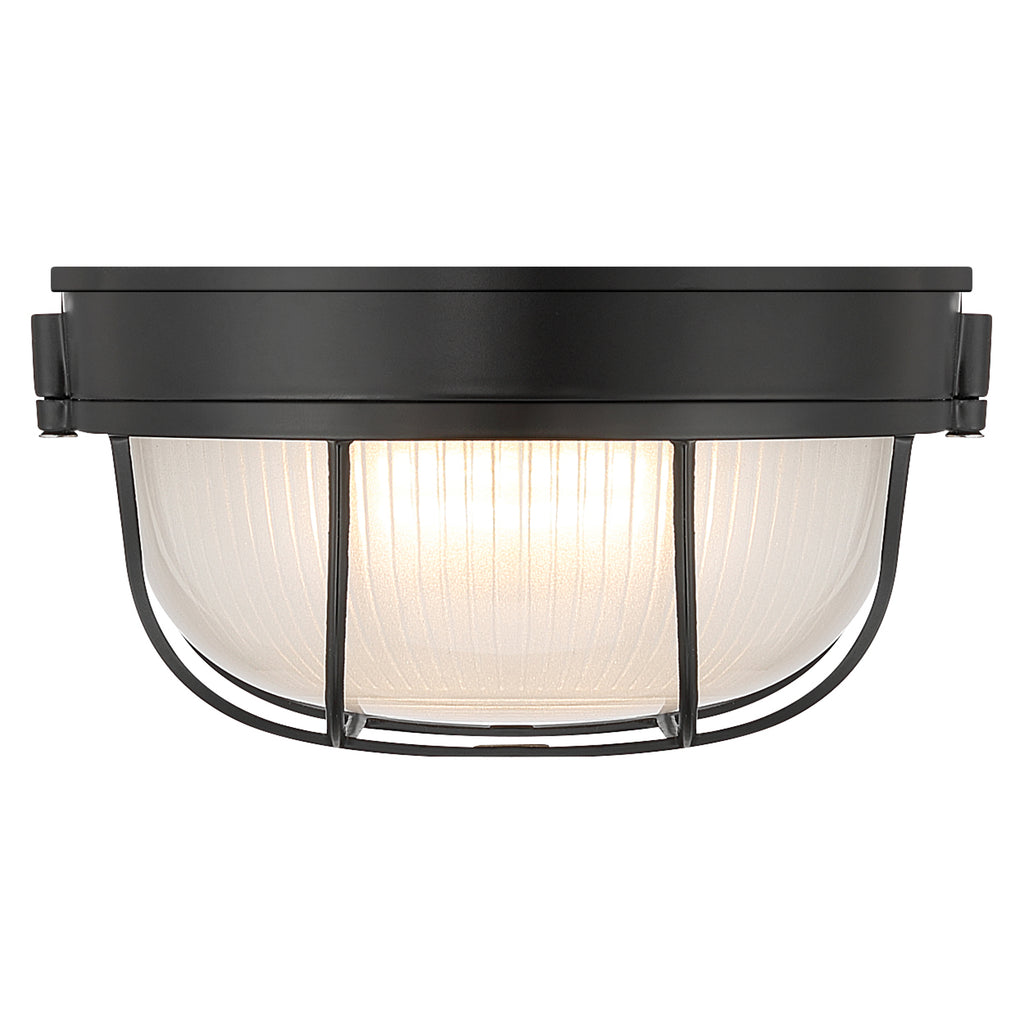 Nauticus Round Dual Mount 1 Light Outdoor LED Bulkhead, Black (20196LEDDMGLP)