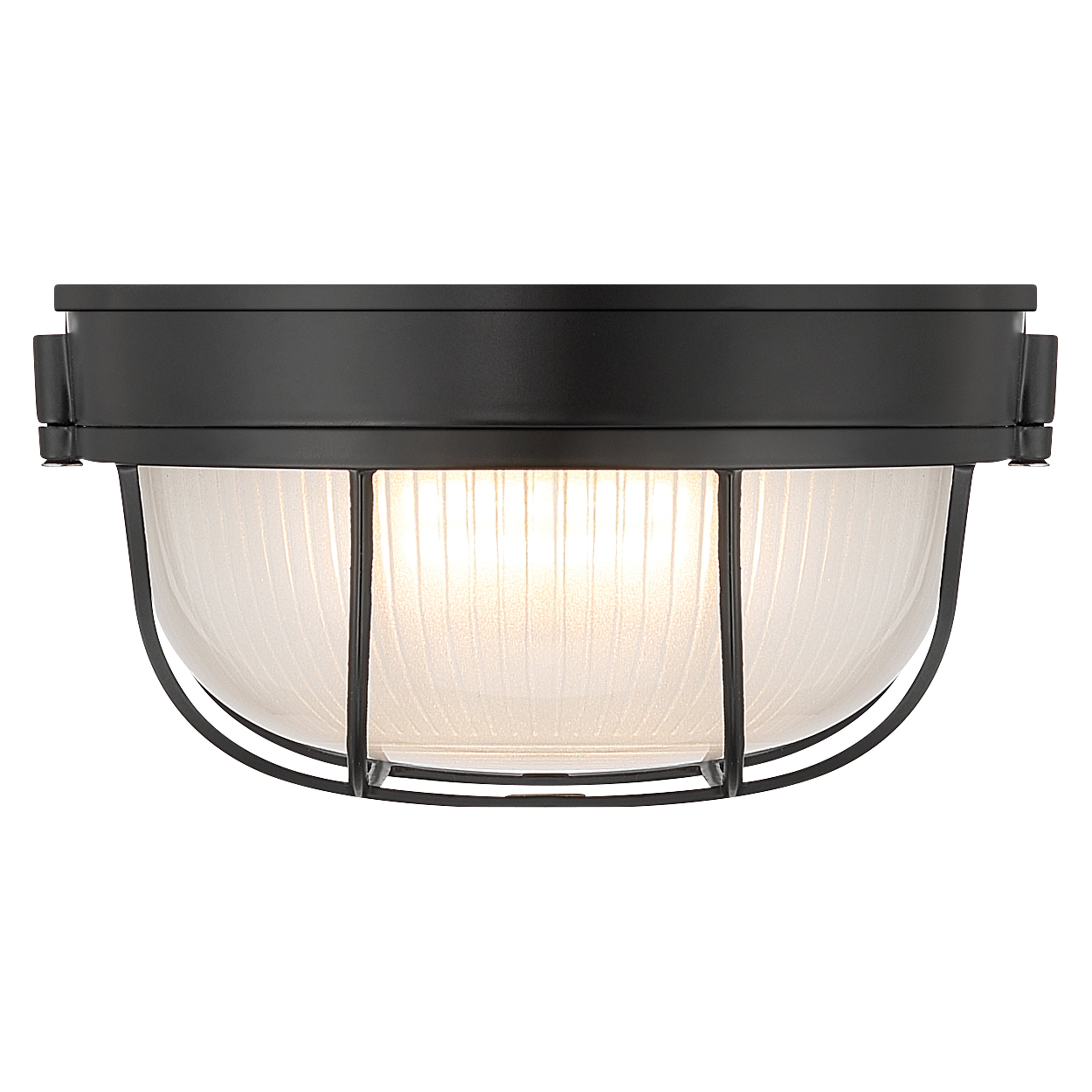 Nauticus Round Dual Mount 1 Light Outdoor LED Bulkhead, Black (20196LEDDMGLP)