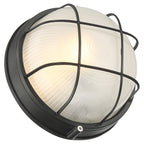 Nauticus Round Dual Mount 1 Light Outdoor LED Bulkhead, Black (20196LEDDMGLP)