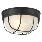 Nauticus Round Dual Mount 1 Light Outdoor LED Bulkhead, Black (20196LEDDMGLP)