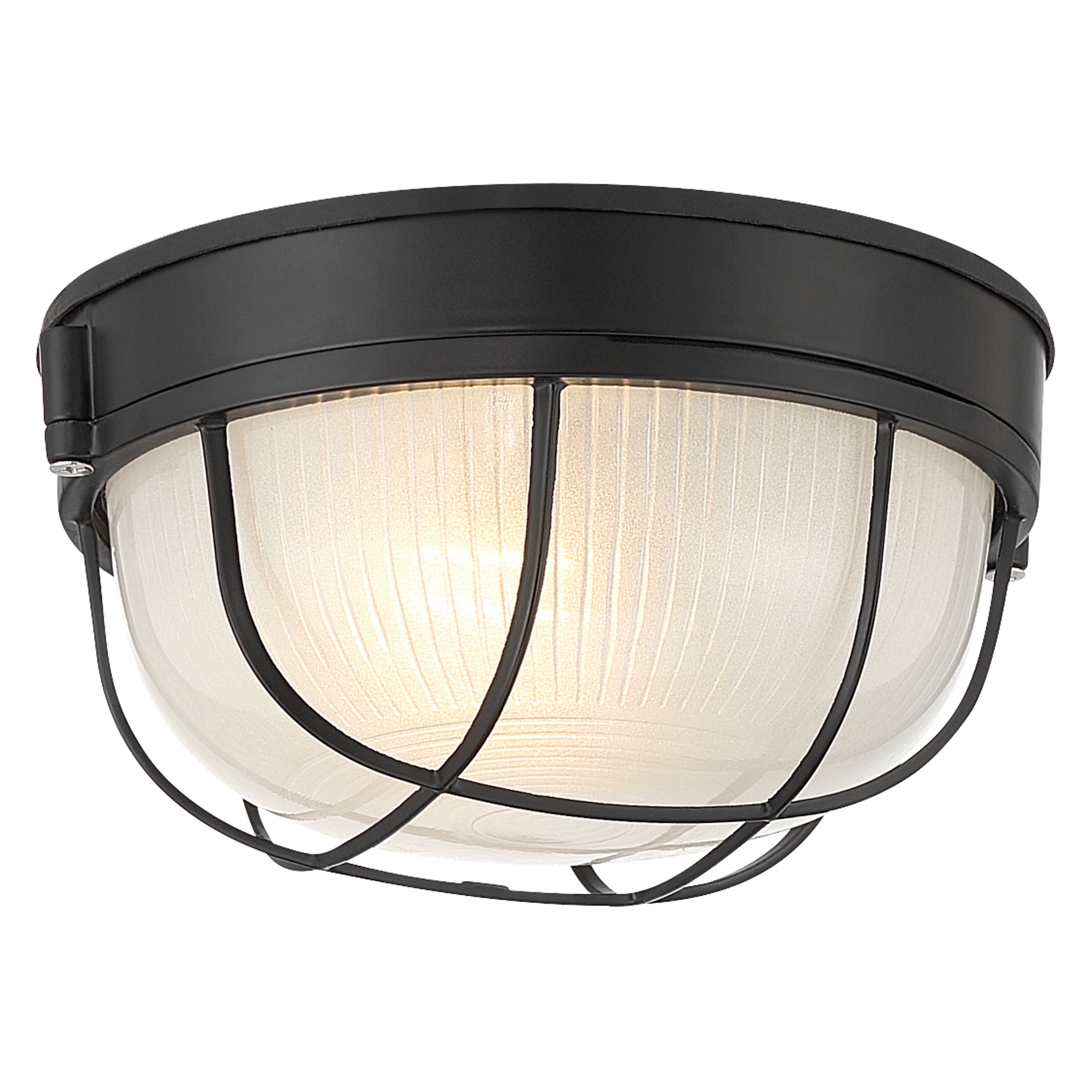 Nauticus Round Dual Mount 1 Light Outdoor LED Bulkhead, Black (20196LEDDMGLP)