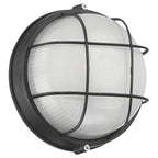 Nauticus Round Dual Mount 1 Light Outdoor LED Bulkhead, Black (20196LEDDMGLP)