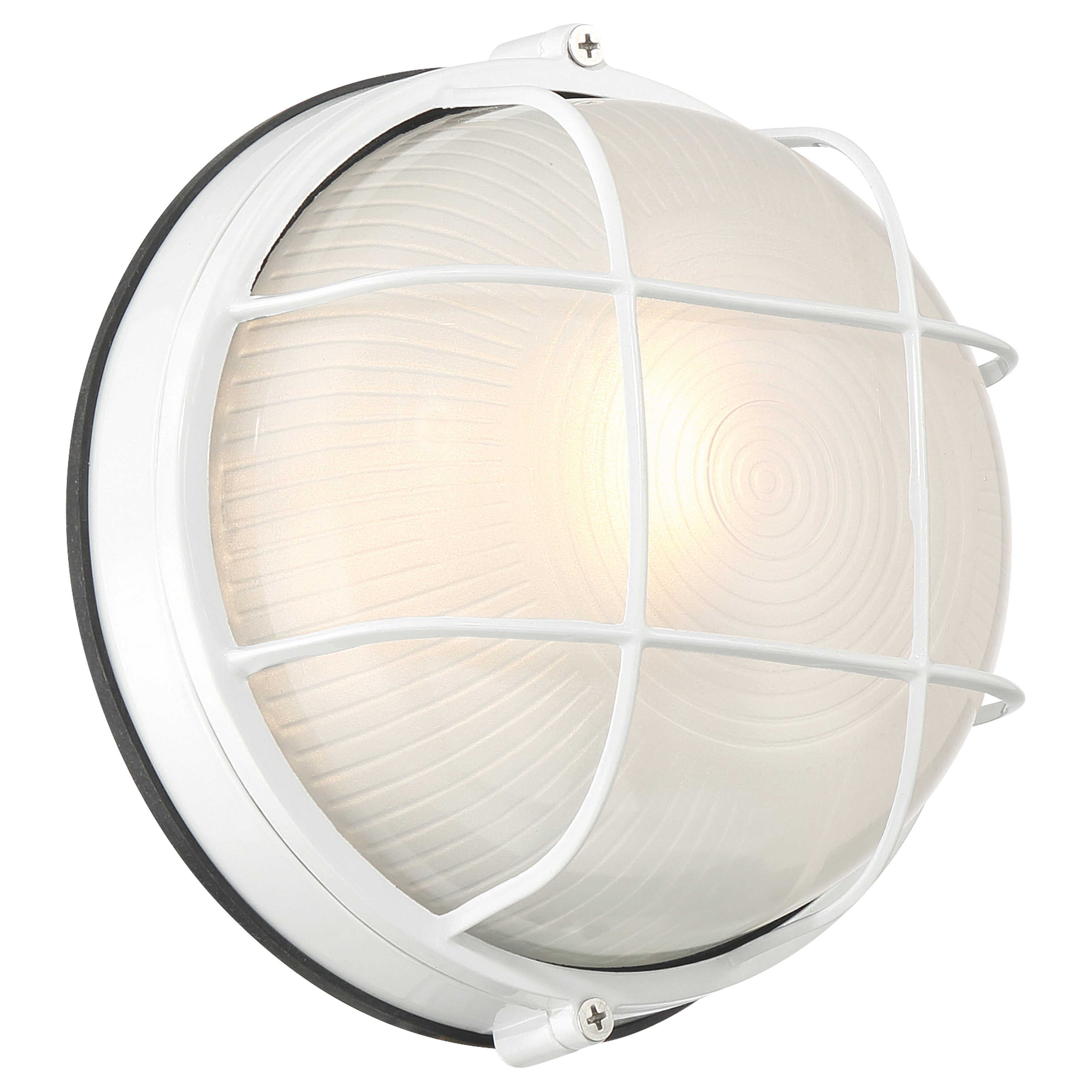Nauticus Round Dual Mount 1 Light Outdoor LED Bulkhead, White (20196LEDDMGLP)