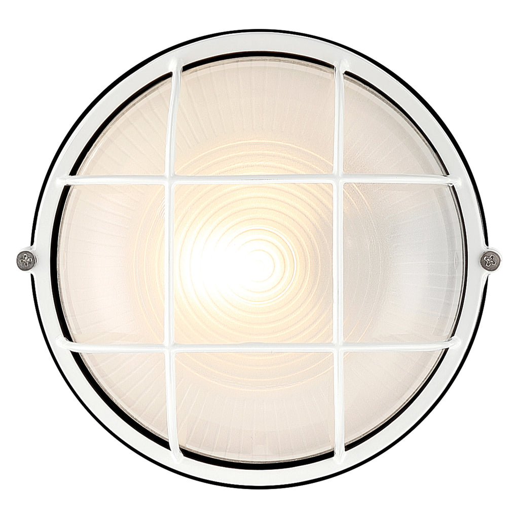 Nauticus Round Dual Mount 1 Light Outdoor LED Bulkhead, White (20196LEDDMGLP)