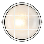 Nauticus Round Dual Mount 1 Light Outdoor LED Bulkhead, White (20196LEDDMGLP)