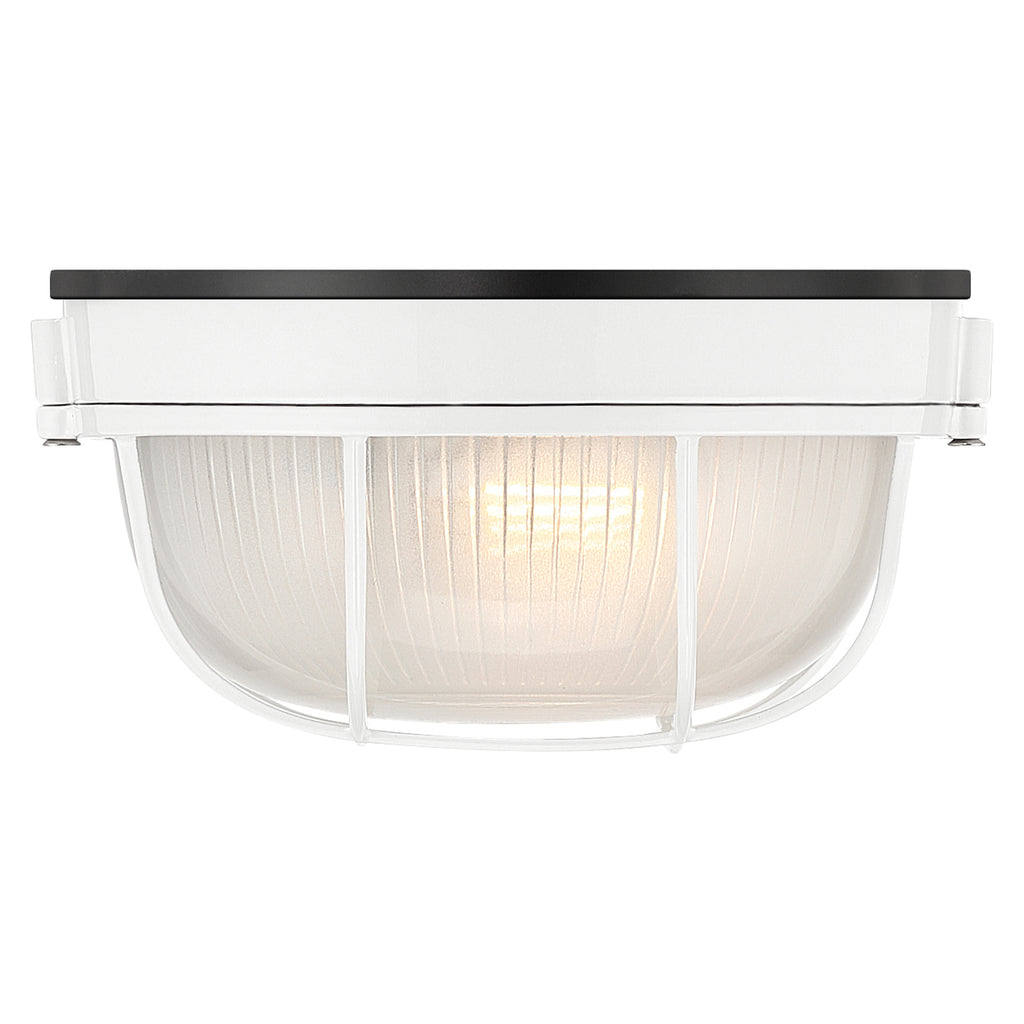Nauticus Round Dual Mount 1 Light Outdoor LED Bulkhead, White (20196LEDDMGLP)