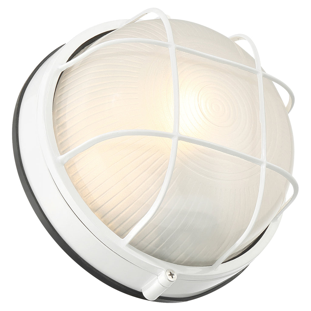 Nauticus Round Dual Mount 1 Light Outdoor LED Bulkhead, White (20196LEDDMGLP)