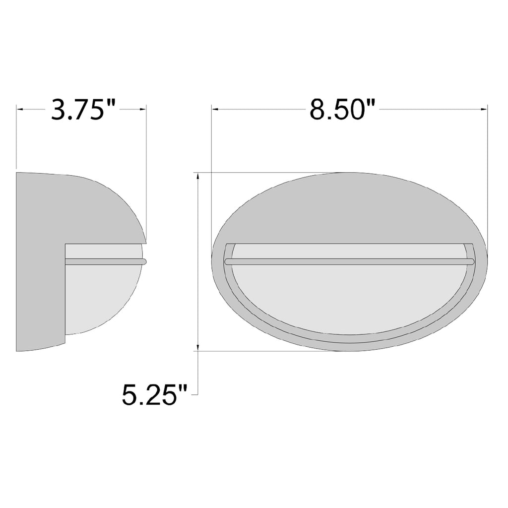 Access Lighting Clifton Oval Outdoor LED Bulkhead, Satin, image 7