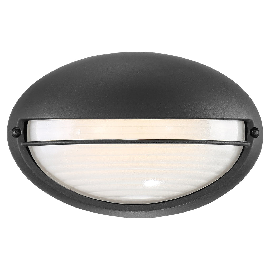Clifton Oval Outdoor LED Bulkhead, Black