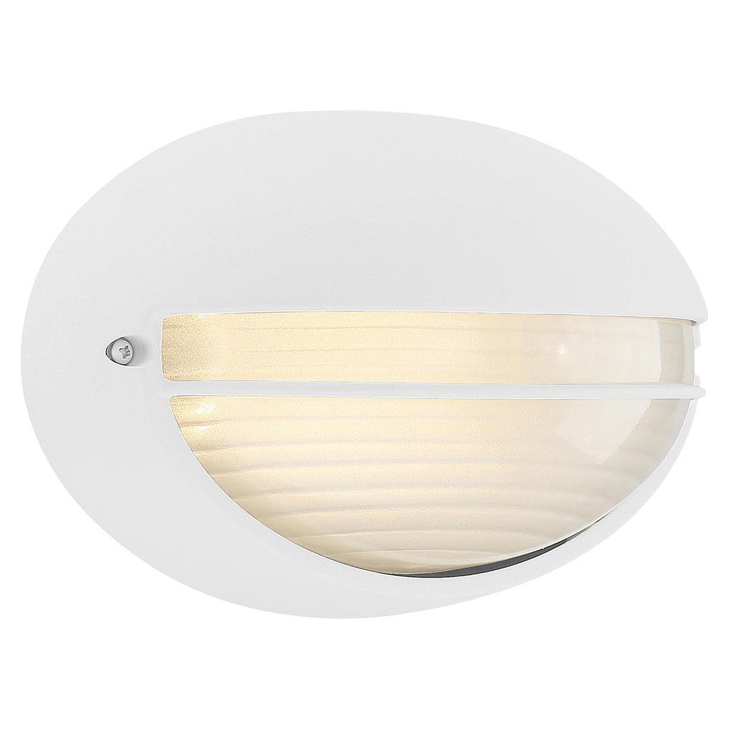 Clifton Oval Outdoor LED Bulkhead, White