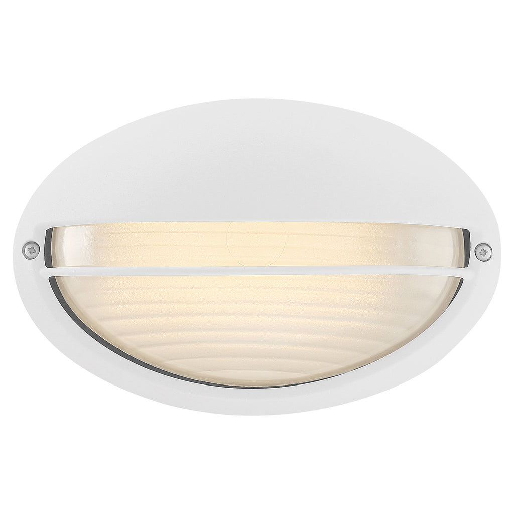 Clifton Oval Outdoor LED Bulkhead, White