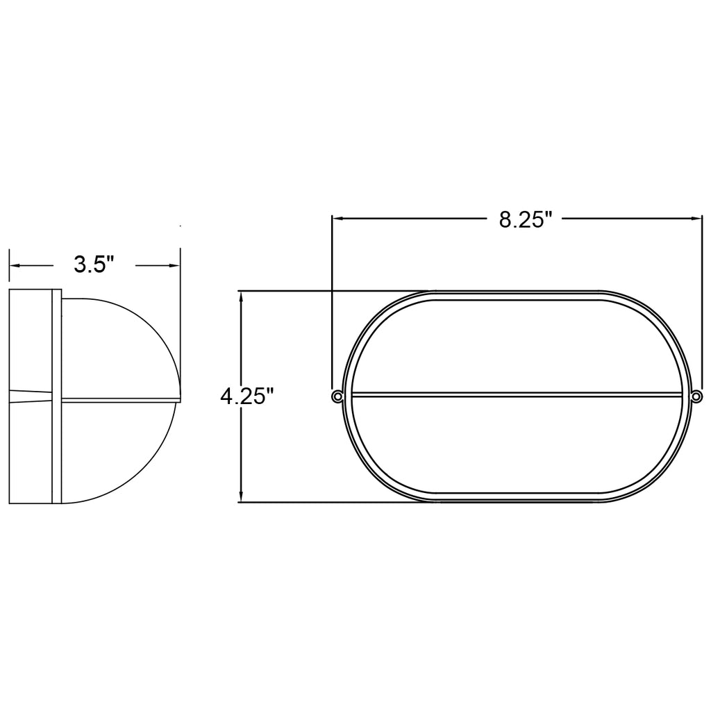 Access Lighting Nauticus 1 Light Outdoor LED Bulkhead, Black / 8.25", image 3