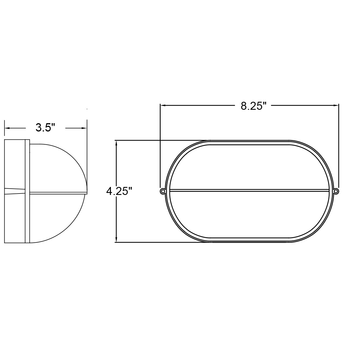 Access Lighting Nauticus 1 Light Outdoor LED Bulkhead, Black / 8.25", image 3
