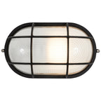 Nauticus Dual Mount 1 Light Outdoor Bulkhead, Black / 11" / 100W