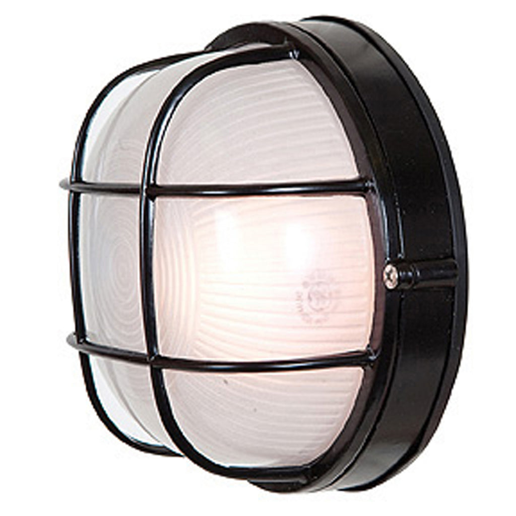 Nauticus Round Dual Mount 1 Light Outdoor LED Bulkhead, Black (20294LEDDLP)