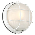 Nauticus Round Dual Mount 1 Light Outdoor Bulkhead, White (20294)