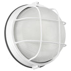 Nauticus Round Dual Mount 1 Light Outdoor Bulkhead, White (20294)