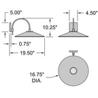 Access Lighting Camas Outdoor LED Wall Mount, 16.75", image 8