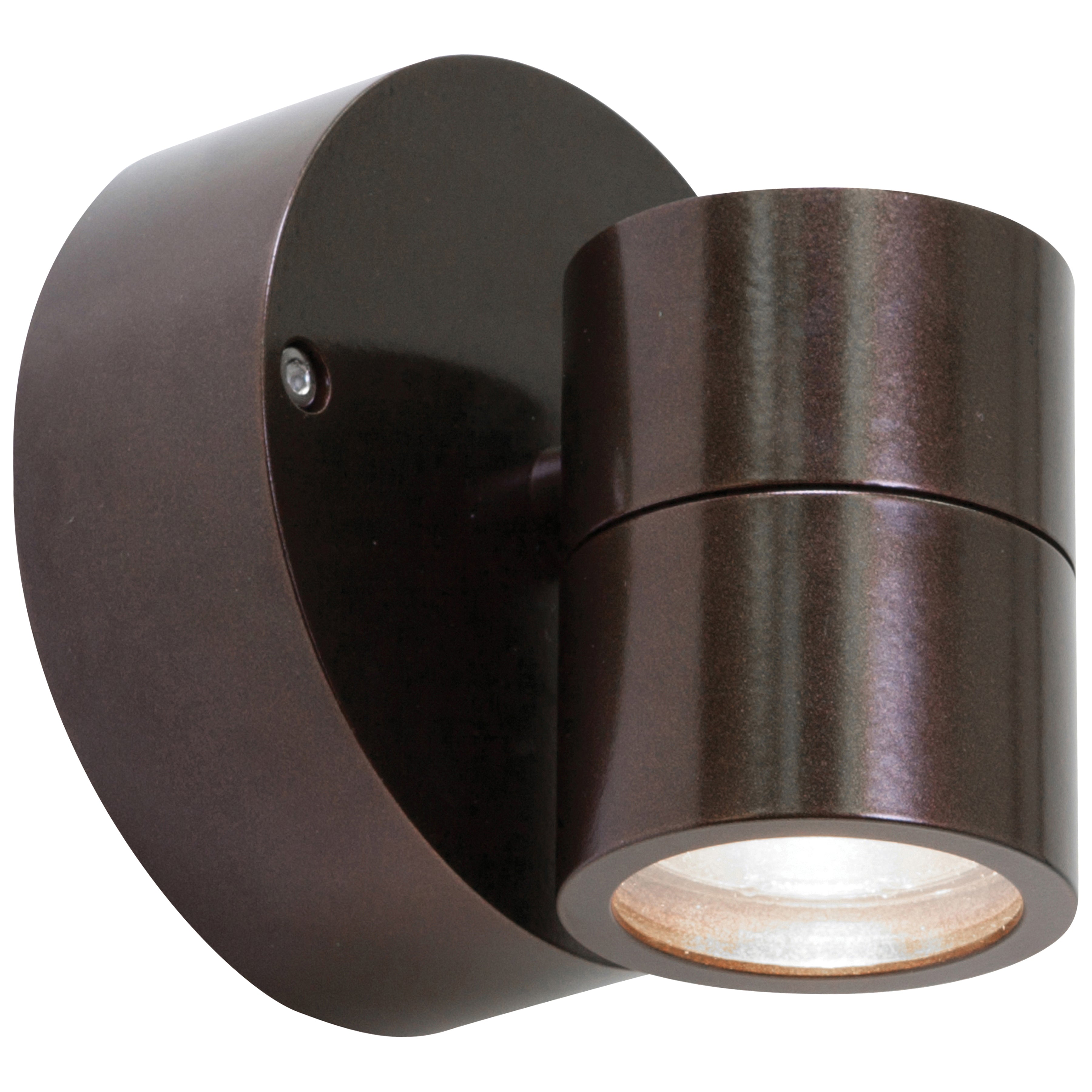 KO 1 Light Outdoor Wall Mount Spotlight, Bronze