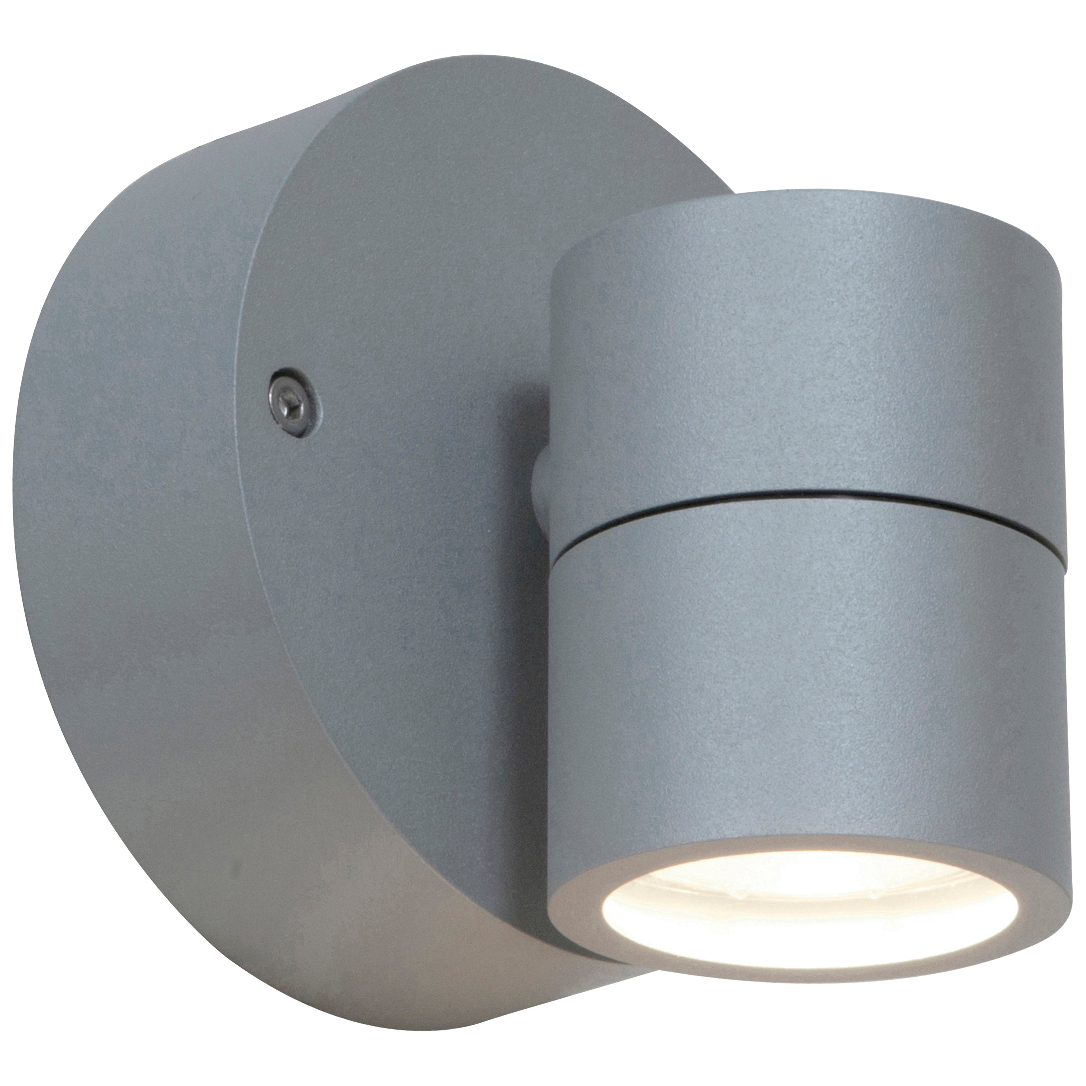 KO 1 Light Outdoor Wall Mount Spotlight, Satin