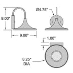 Access Lighting Pella Outdoor LED Wall Mount, 8.25", image 7
