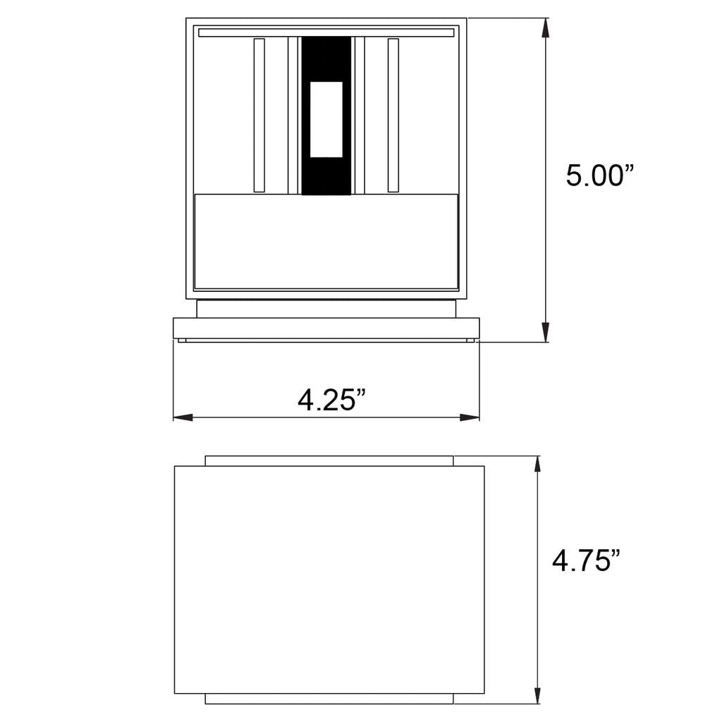 Access Lighting Square Bi-Directional Outdoor LED Wall Mount, Bronze, image 4