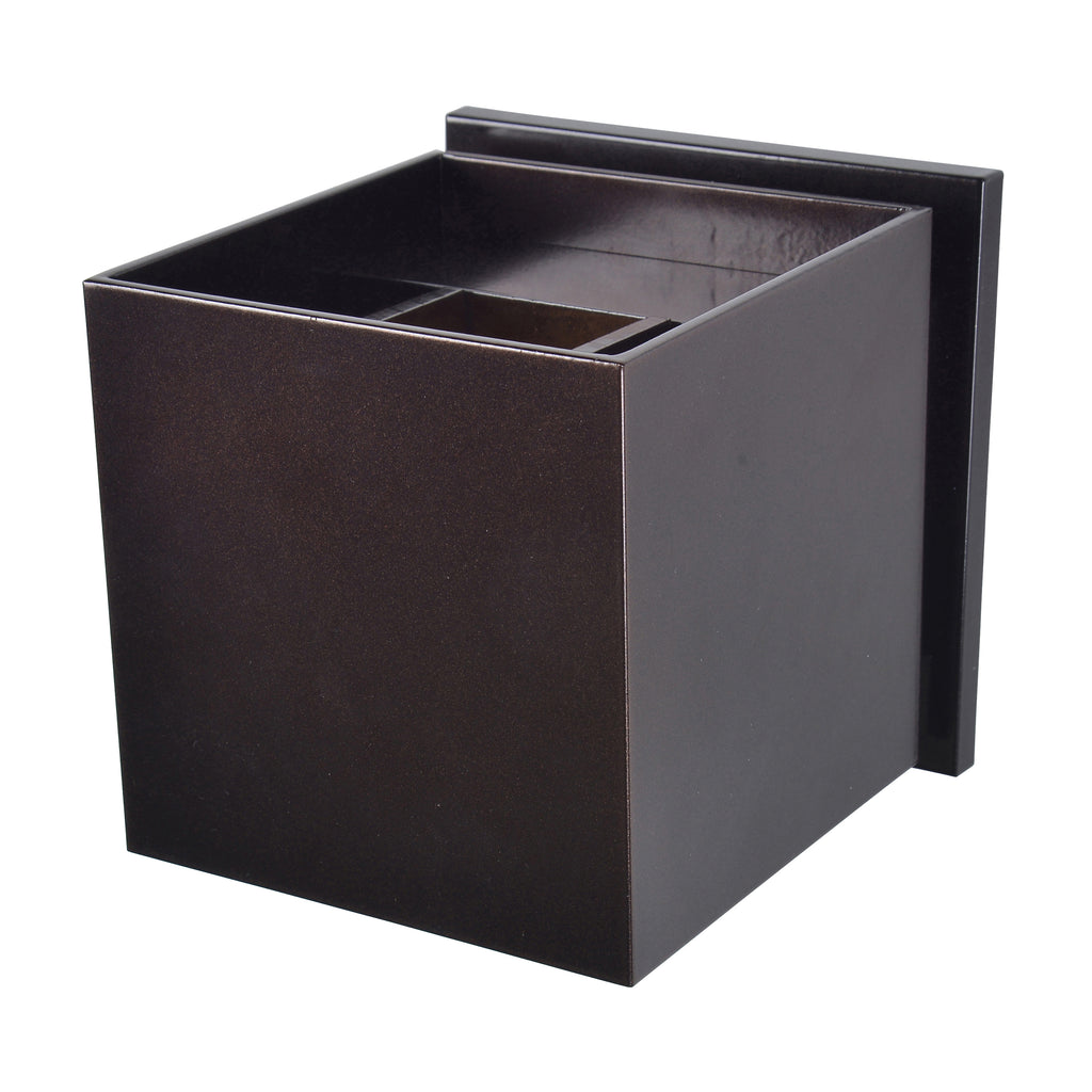 Square Bi-Directional Outdoor LED Wall Mount, Bronze