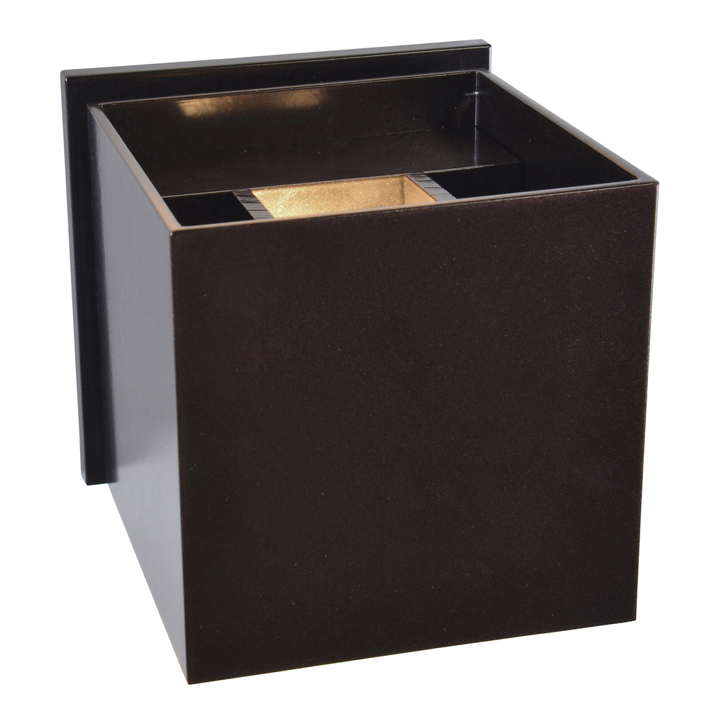 Square Bi-Directional Outdoor LED Wall Mount, Bronze