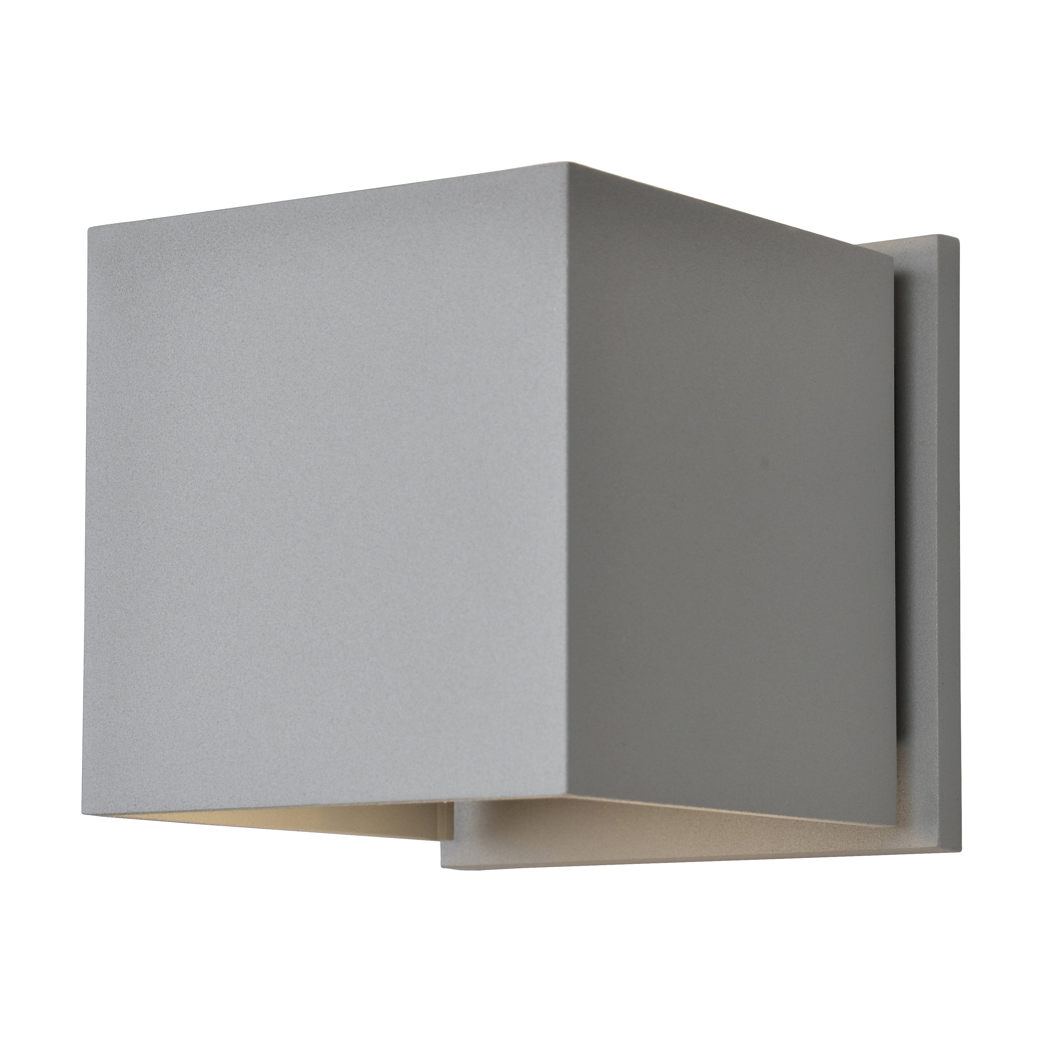 Square Bi-Directional Outdoor LED Wall Mount, Satin