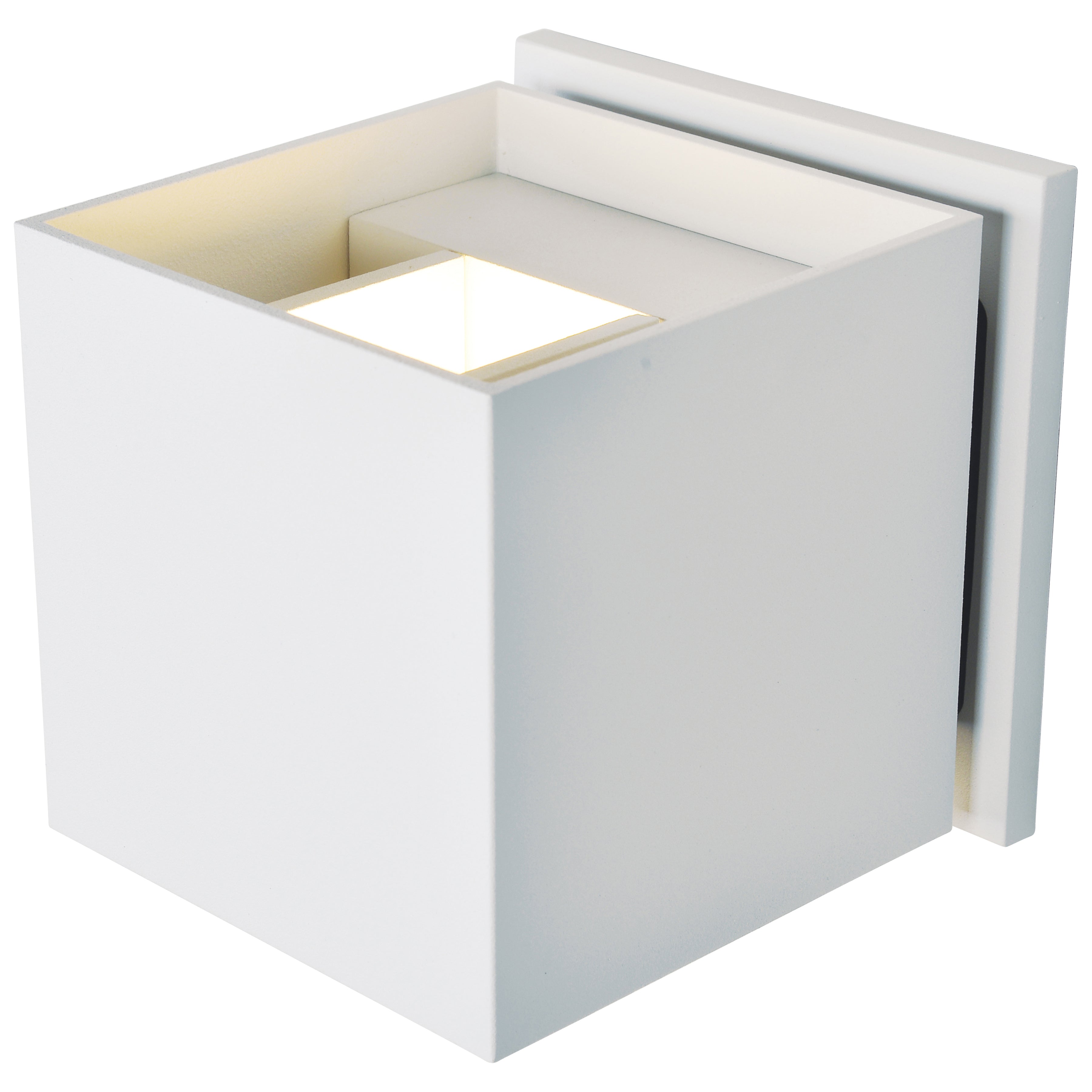 Square Bi-Directional Outdoor LED Wall Mount, White